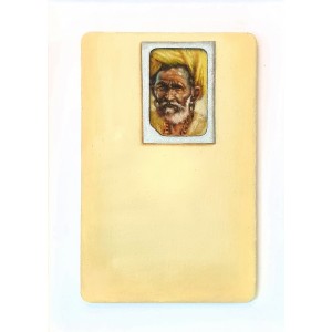 Raheela Abro, 3.5 x 2 Inch, Oil and Acrylic on Sim Card, Figurative Painting, AC-RHAB-002